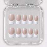 La Leçon N°1 – Press-On Nails French blanche classique, longueur moyenne forme carrée