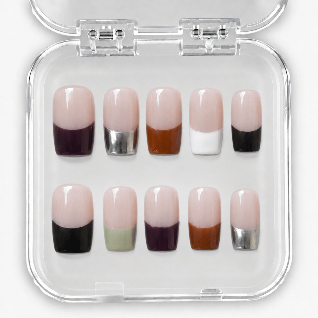 La Palette – French multicolore et chrome, Press-On Nails NELI LA FRENCH