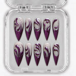 Press-on nails NELI – Violet Spell Long – coffret de 10 ongles