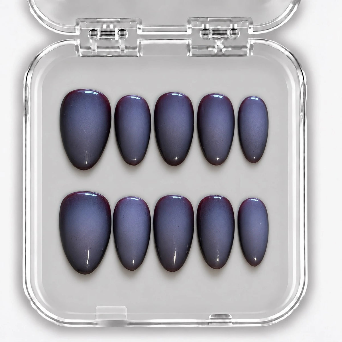 Press-on nails NELI – Plum Aura Mini – coffret de 10 ongles