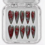 Press-on nails NELI – Crimson Thorn Long – coffret de 10 ongles
