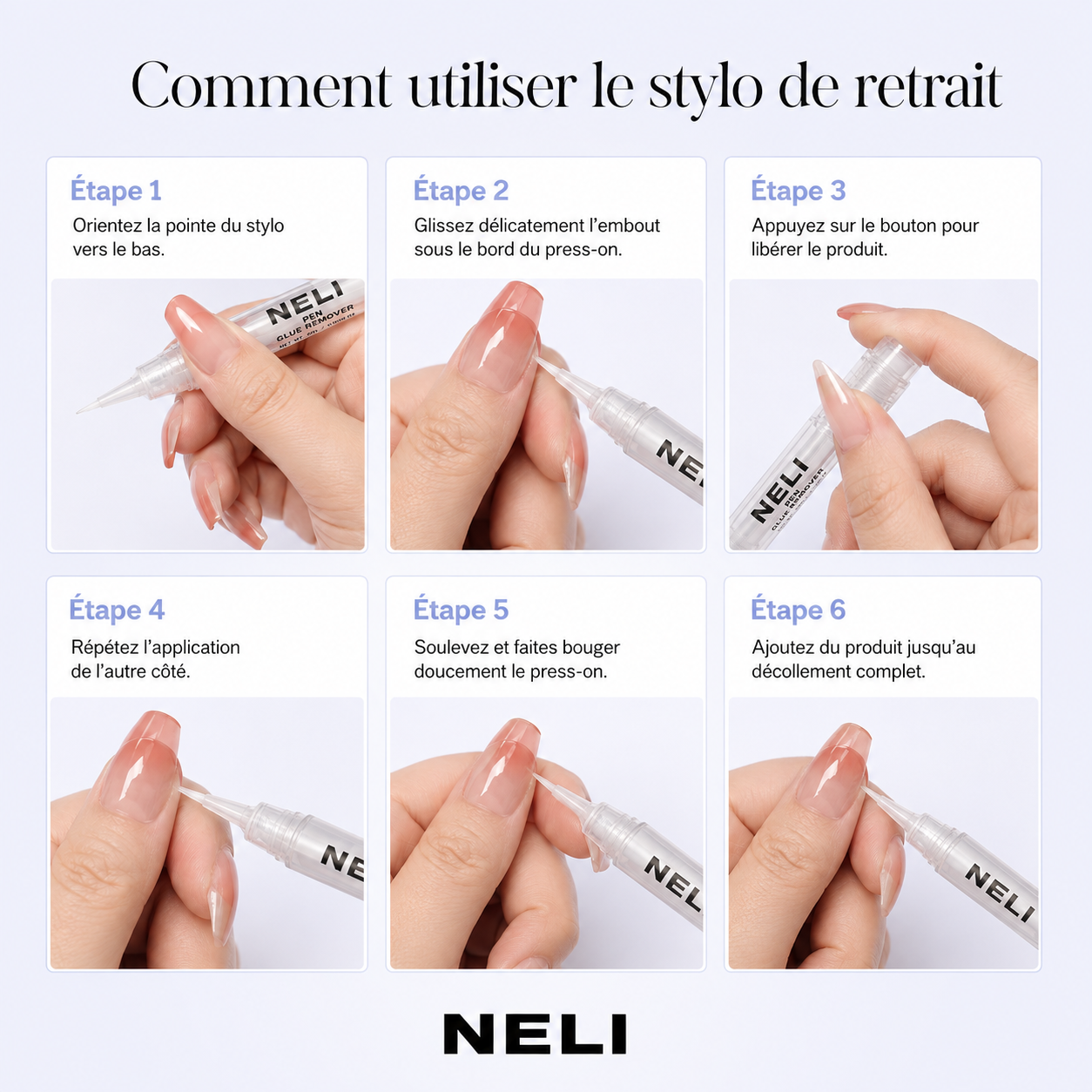 Mode d’emploi du stylo de retrait NELI en six étapes