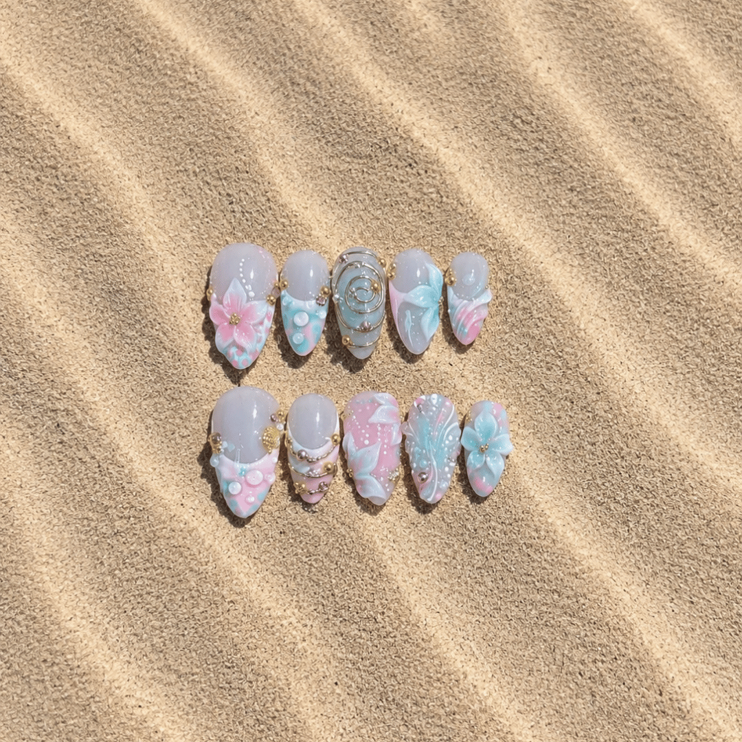 Rosewater – Press-On Nails NELI sur sable
