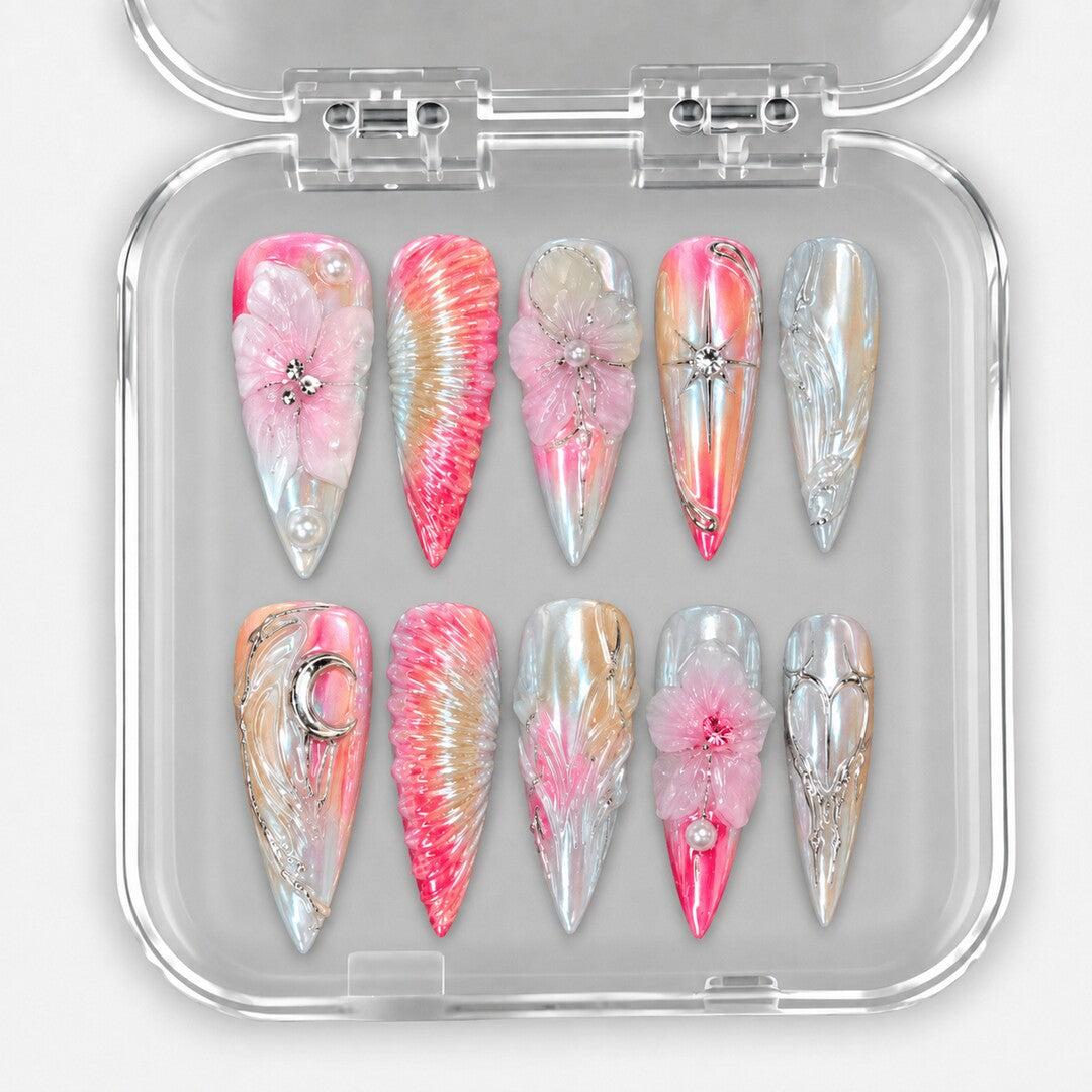 Sunset Petals – Press-On Nails NELI SUMMER 2026